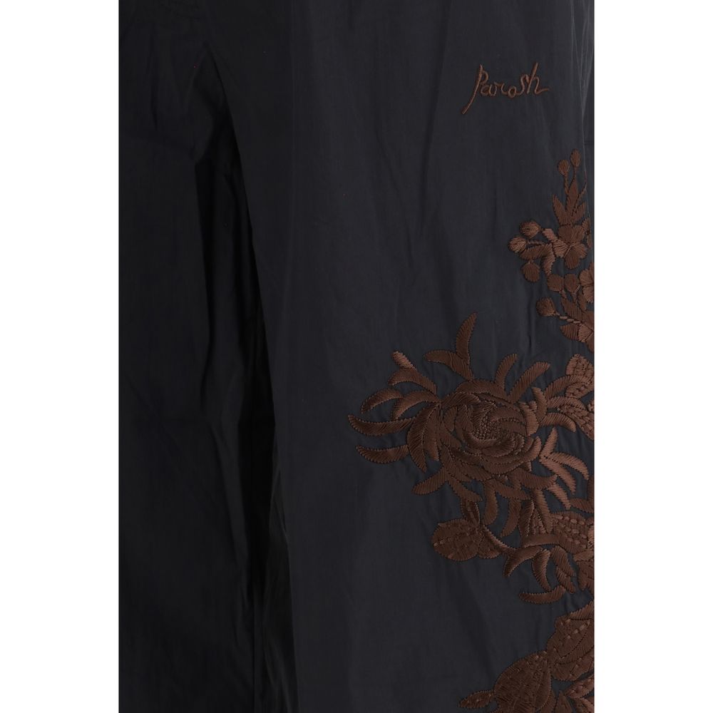 P.A.R.O.S.H. Black Cotton Casual Pants
