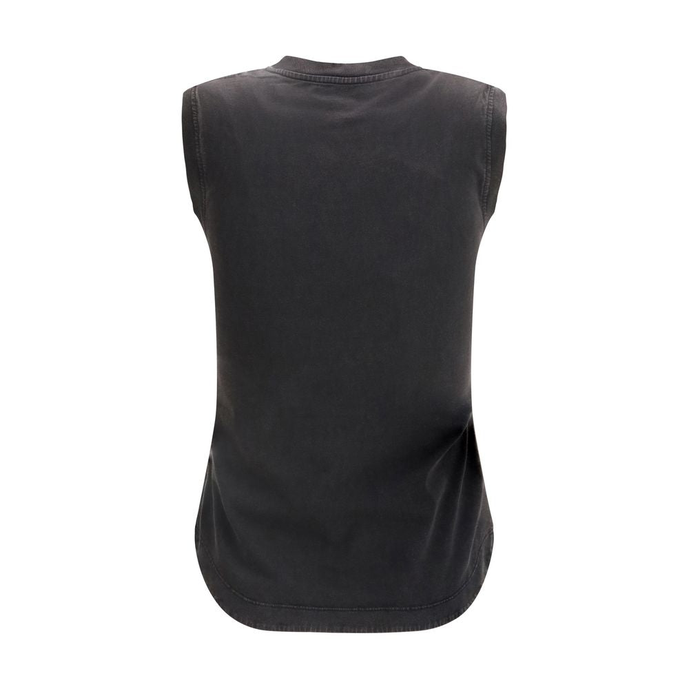 The Attico Black Cotton Sleeveles T-Shirt