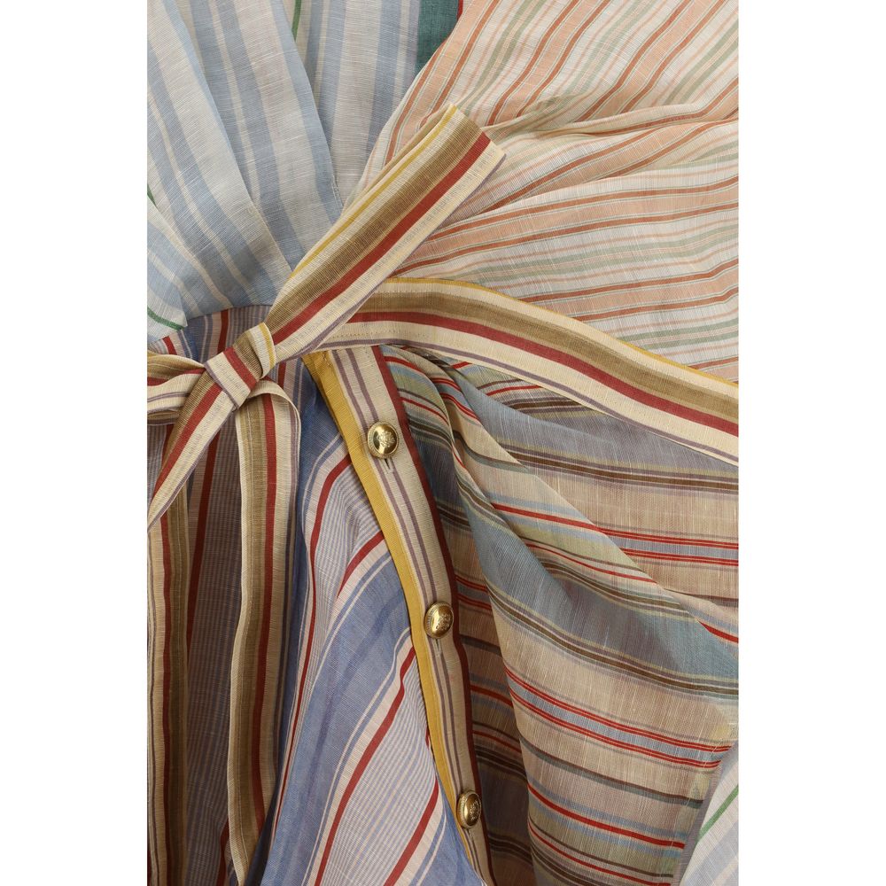 Zimmermann Multicolor Linen Casual Dress