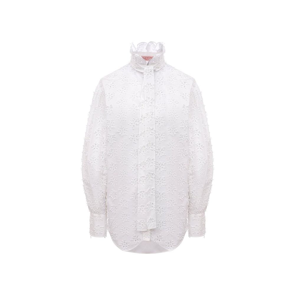 Valentino White Cotton Blouse