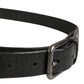 Dolce & Gabbana Men Black Calfskin Leather Metal Buckle Belt