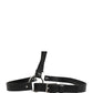 Dolce & Gabbana Black Double Strap Leather Silver Buckle Belt