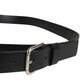 Dolce & Gabbana Black Double Strap Leather Silver Buckle Belt