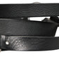 Dolce & Gabbana Black Double Strap Leather Silver Buckle Belt