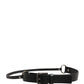 Dolce & Gabbana Men Black Calfskin Leather Metal Buckle Belt