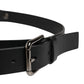 Dolce & Gabbana Men Black Calfskin Leather Metal Buckle Belt