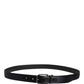 Dolce & Gabbana Men Black Classic Viscose Metal Buckle Belt