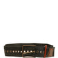 Dolce & Gabbana Men Black Wide Leather DG Metal Buckle Belt