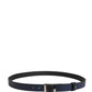 Dolce & Gabbana Men Blue Calfskin Leather Square Buckle Belt