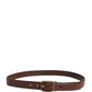 Dolce & Gabbana Men Brown Classic Leather Metal Buckle Belt
