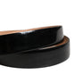 Dolce & Gabbana Men Black Classic Leather Metal Buckle Belt