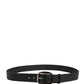 Dolce & Gabbana Men Black Classic Leather Metal Buckle Belt