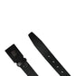 Dolce & Gabbana Men Black Calfskin Leather Square Buckle Belt
