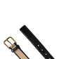 Dolce & Gabbana Men Beige Braided Leather Metal Buckle Belt