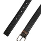 Dolce & Gabbana Men Black Classic Leather Metal Buckle Belt