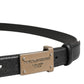 Dolce & Gabbana Men Black Calf Leather Logo Metal Buckle Belt