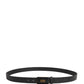 Dolce & Gabbana Men Black Classic Leather Logo Buckle Belt