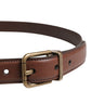Dolce & Gabbana Men Brown Classic Leather Metal Buckle Belt