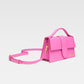 Jacquemus Neon Pink Leather Le Grand Bambino Handbag