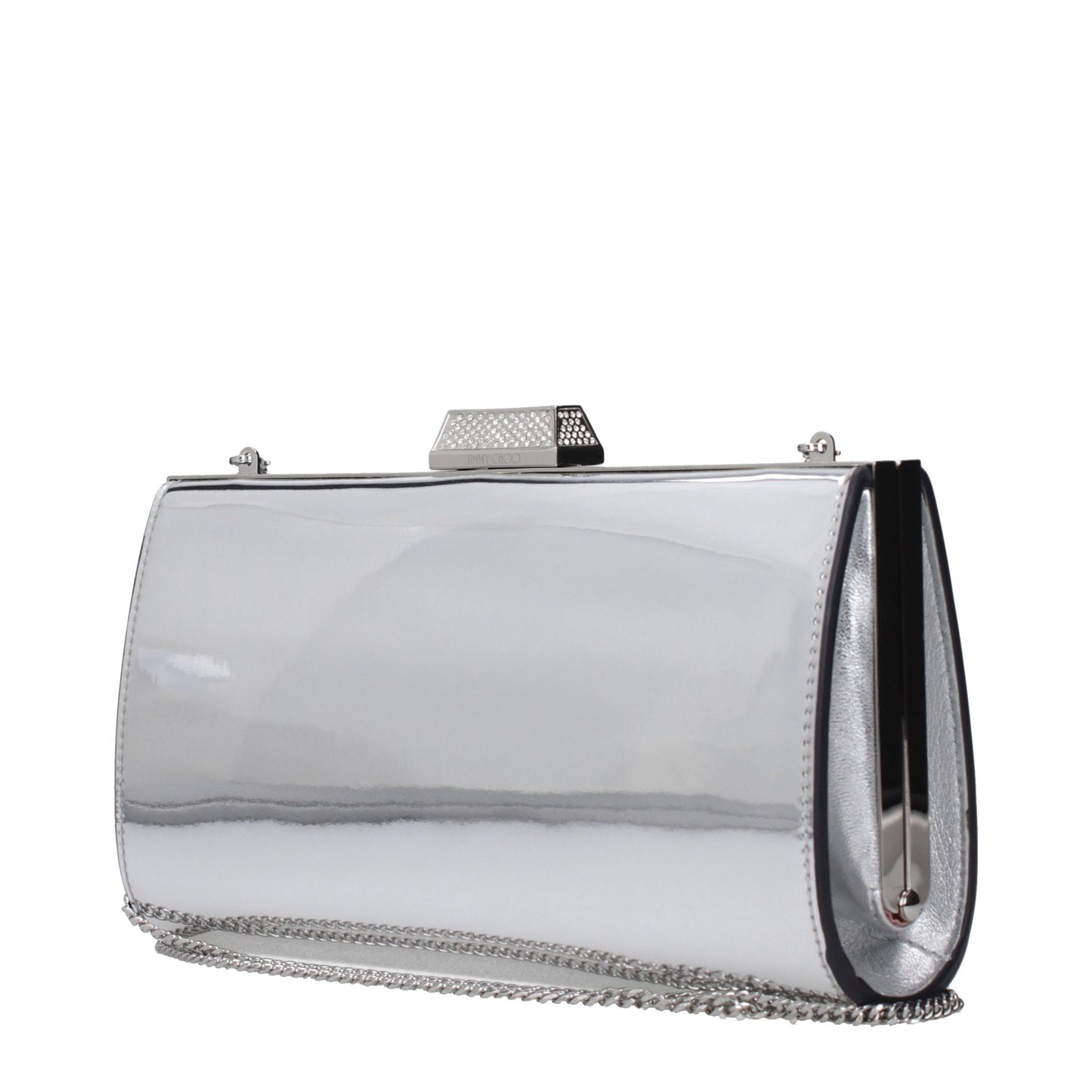 Jimmy Choo Gray Leather Clutch Bag