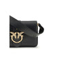 PINKO Black Calf Leather Bos Taurus Shoulder Bag