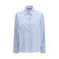 Max Mara Blue Cotton Pattern Shirt
