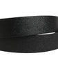 Dolce & Gabbana Black Classic Leather Logo Metal Buckle Belt