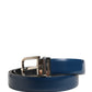 Dolce & Gabbana Men Blue Classic Leather Metal Buckle Belt