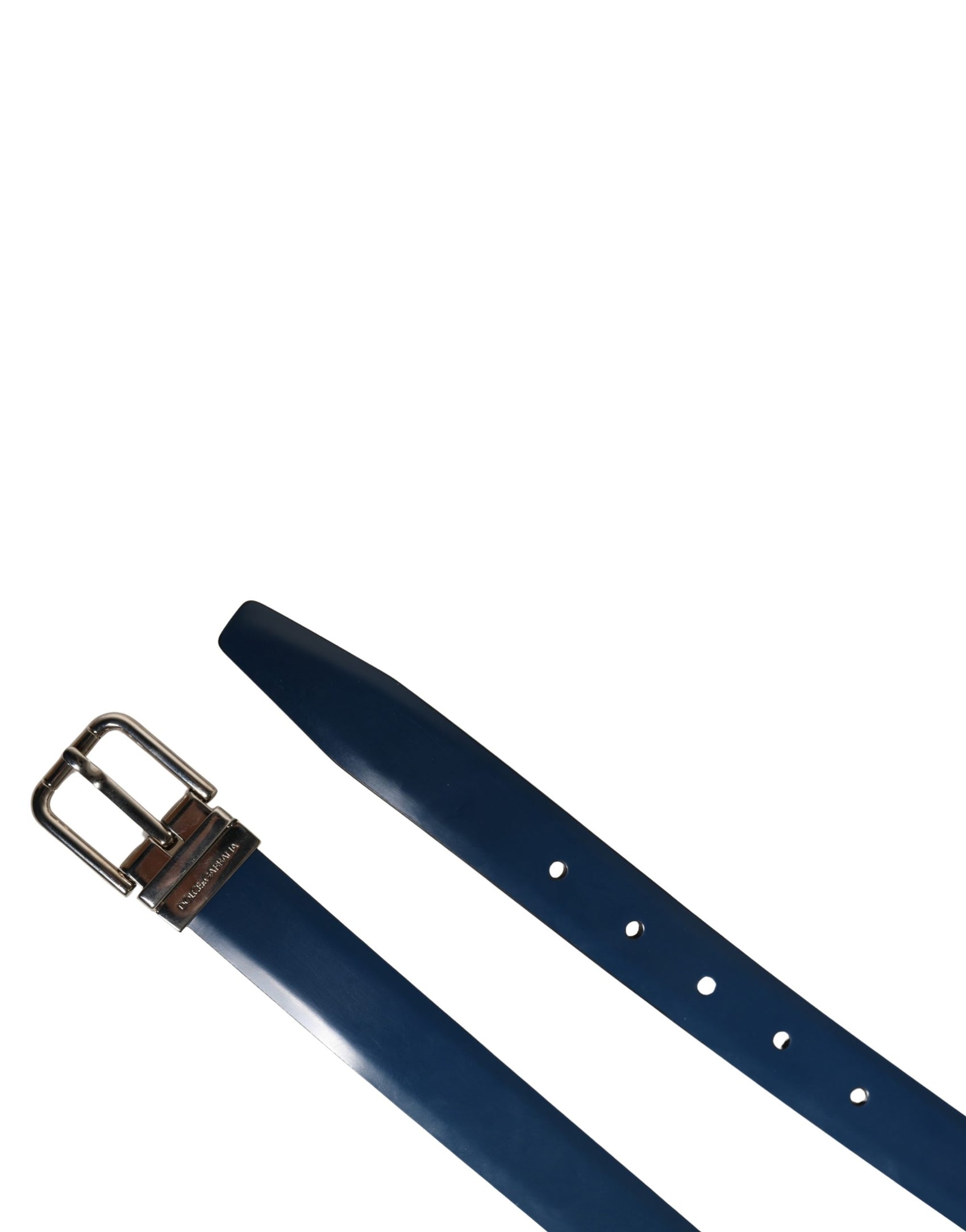 Dolce & Gabbana Men Blue Classic Leather Metal Buckle Belt