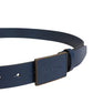 Dolce & Gabbana Men Blue Calf Leather Logo Metal Buckle Belt