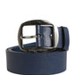 Dolce & Gabbana Men Blue Classic Leather Metal Buckle Belt