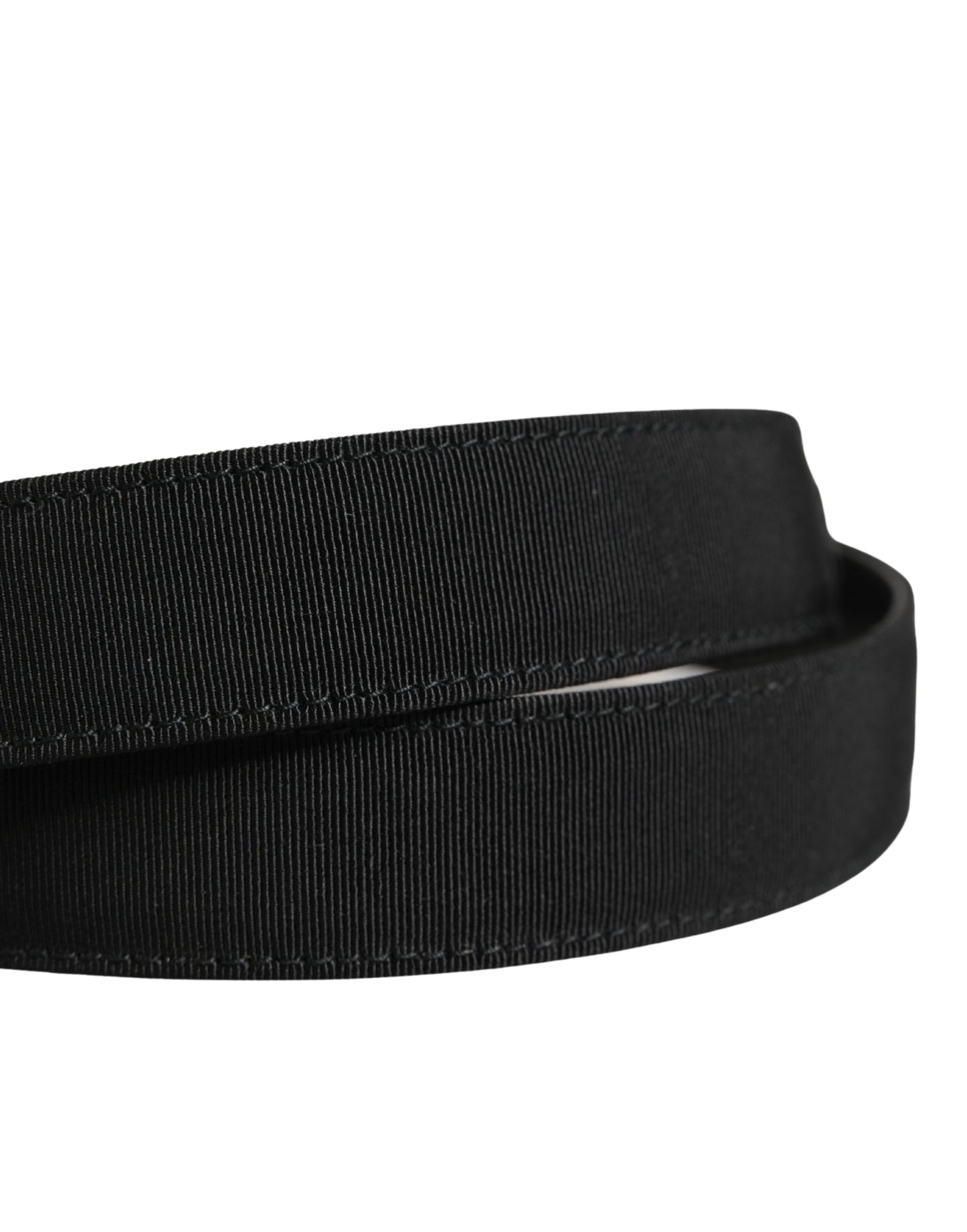 Dolce & Gabbana Men Black Viscose Silver Metal Buckle Belt
