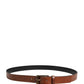 Dolce & Gabbana Men Brown Leather Classic Metal Buckle Belt