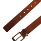 Dolce & Gabbana Men Brown Leather Classic Metal Buckle Belt