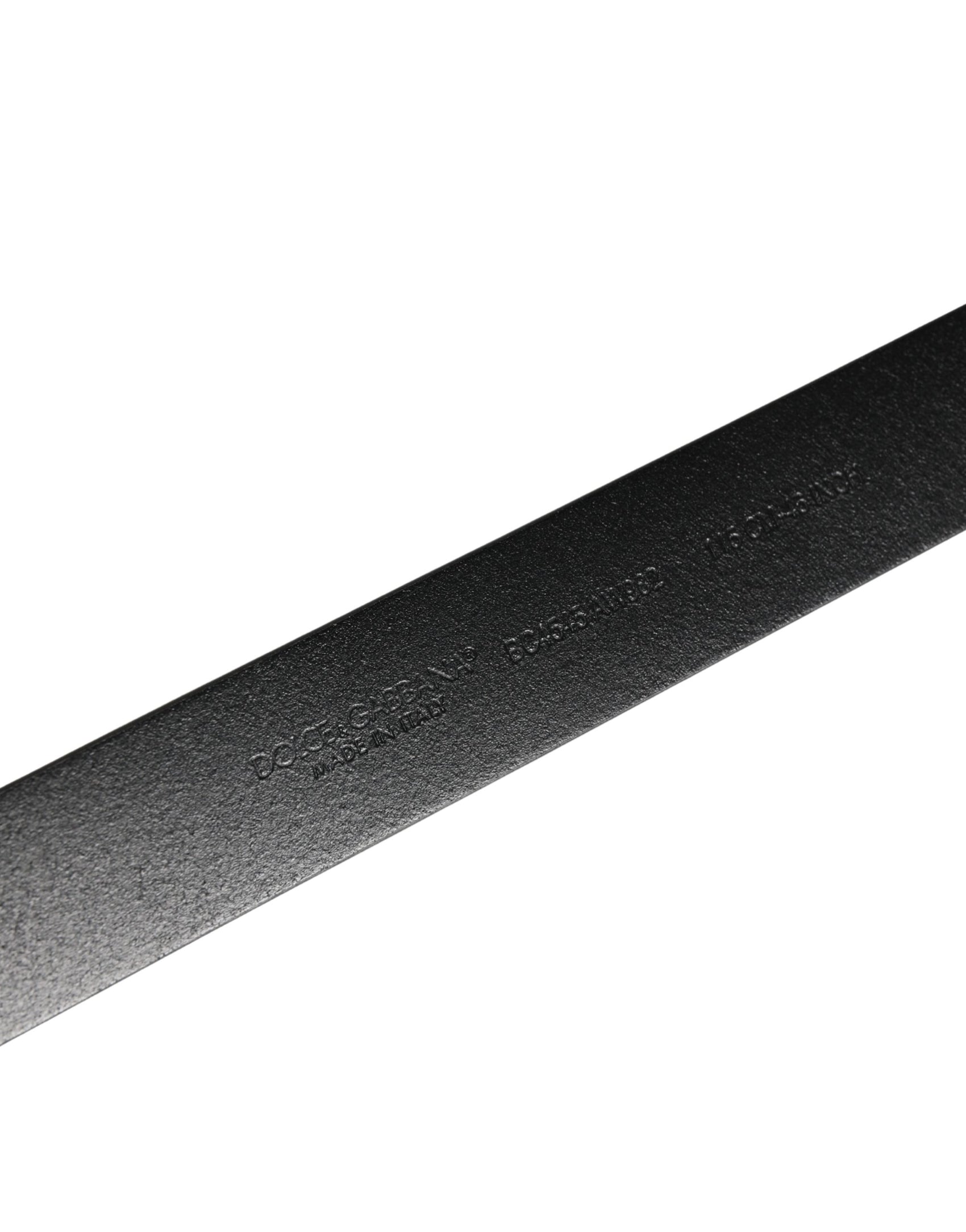 Dolce & Gabbana Men Brown Leather Classic Metal Buckle Belt