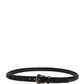 Dolce & Gabbana Men Black Calf Embellished Metal Buckle Belt