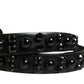 Dolce & Gabbana Men Black Calf Embellished Metal Buckle Belt