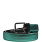 Dolce & Gabbana Men Green Lurex Polyester Metal Buckle Belt