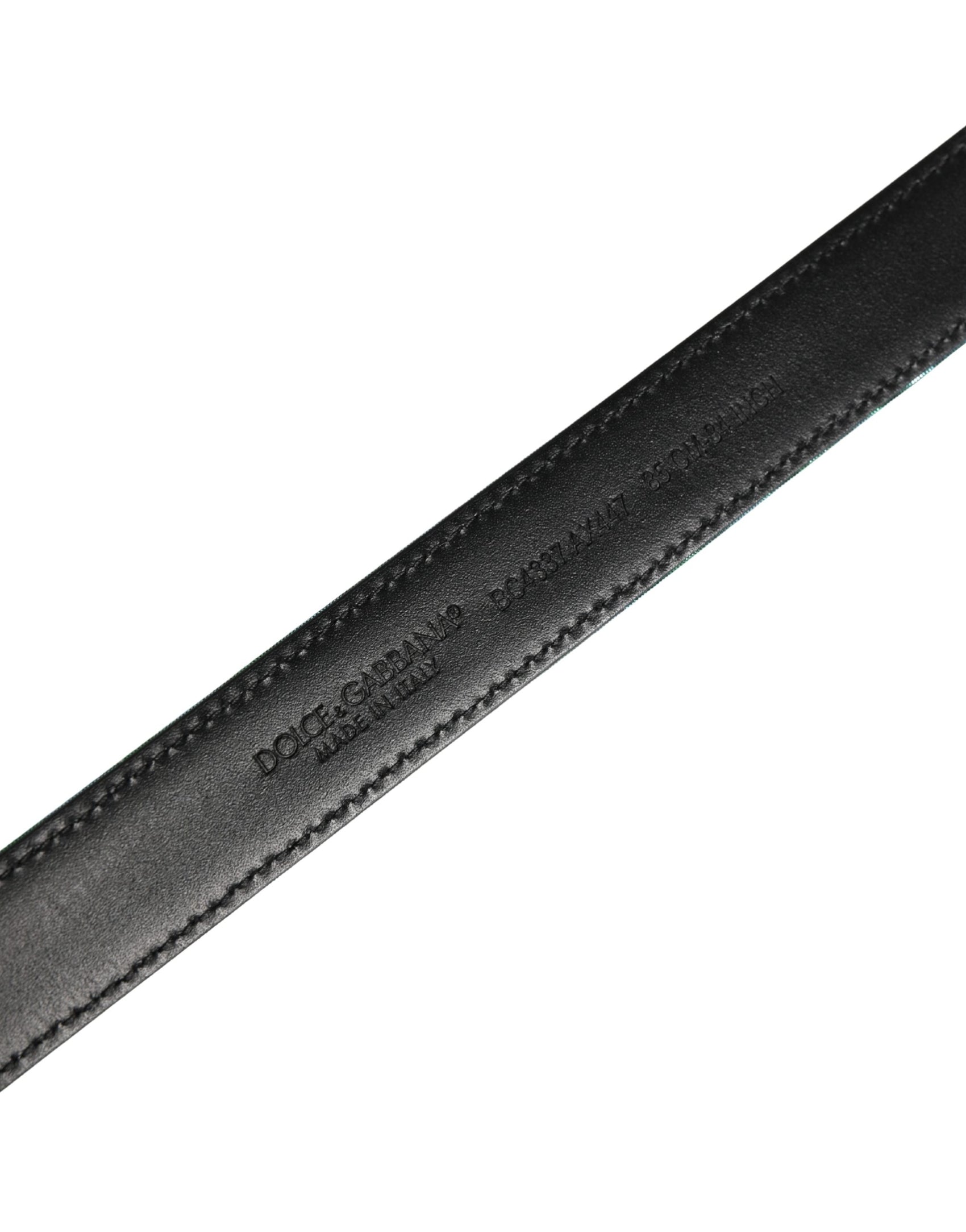 Dolce & Gabbana Men Green Lurex Polyester Metal Buckle Belt