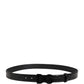 Dolce & Gabbana Men Black Exotic Leather Logo Buckle Belt