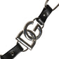 Dolce & Gabbana Black Leather Silver Chain Bag Accessory Shoulder Strap