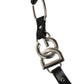 Dolce & Gabbana Black Leather Silver Chain Bag Accessory Shoulder Strap