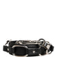 Dolce & Gabbana Black Leather Silver Chain Bag Accessory Shoulder Strap