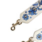 Dolce & Gabbana White Blue Floral Leather Stud Accessory Shoulder Strap