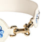 Dolce & Gabbana White Blue Floral Leather Stud Accessory Shoulder Strap