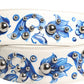 Dolce & Gabbana White Blue Floral Leather Stud Accessory Shoulder Strap
