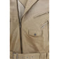 Golden Goose Beige Buffalo Leather Biker Jacket