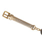 Dolce & Gabbana Gold Brass Chain Coin Embellished Metal Buckle Belt