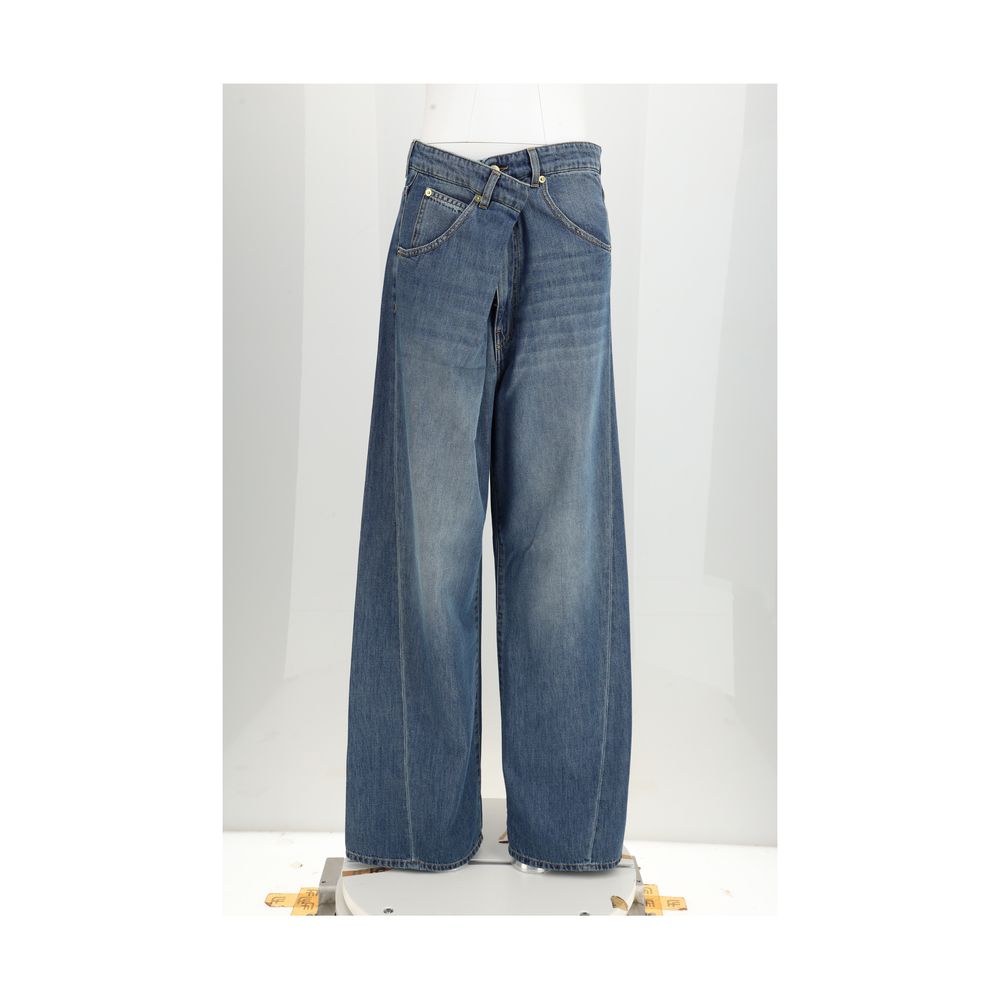 Darkpark Blue Cotton Relaxed Fit Jeans