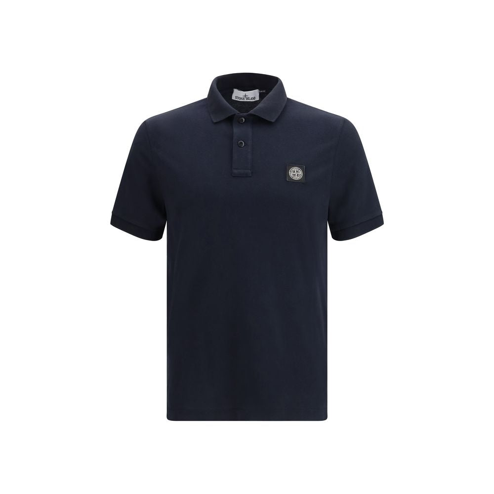 Stone Island Blue Cotton Polo Shirt
